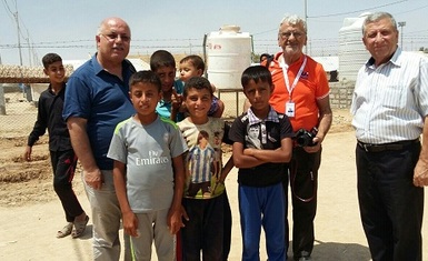 	A delegation from the HHRO inspecting the newly established camps southern Mosul