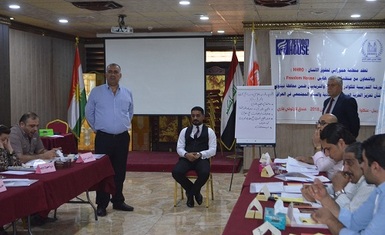 The second training workshop for teaching staff and educators within Nineveh province held by Hammurabi Human Rights Organization enters its third day with exercises, lectures and review of what has been achieved.