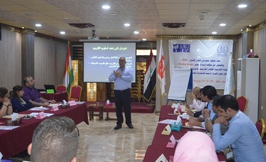 The second training workshop for teaching and educational staff implemented by Hammurabi Human Rights Organization, enter its second day focusing on the basics of training and carrying out practical exercises.