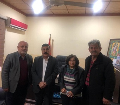 A leading delegation from Hammurabi Human Rights Organization meet the governor of Sinjar to facilitate its missions in implementing projects in the district