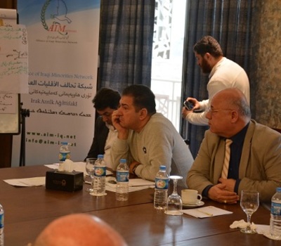 Mr. Louis Marqos Ayoub and Mr. William Warda participate in a workshop aiming to develop a strategy for an advocacy campaign to reform the school curricula which reflect the nature of the diversity of Iraqi society.