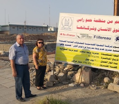 Construction continues for the completion of Qaraqoush School that is implemented by Hammurabi Human Rights Organization in Hamdaniya district