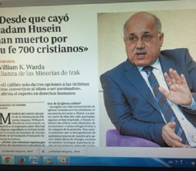 طروحات السيد وليم وردا في مؤتمر مدريد عن الحريات الدينية في الشرق الاوسط تثير المزيد من الاهتمام والمتابعه