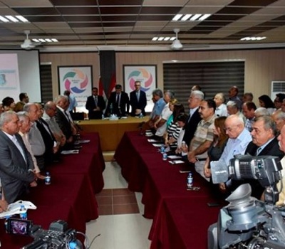 السيدان لويس مرقوس ايوب ويوحنا يوسف توايا يشاركان في جلسة حوارية عن الجوانب القانونية وسبل عودة النازحين ومتطلبات العودة بعد القضاء على داعش