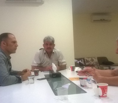 	السيدان لويس مرقوس ايوب ويوحنا يوسف توايا يلتقيان مسؤول الإغاثة في منظمة أوجا الدولية