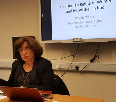 في محاضرة لها بجامعة كامبريج السيدة باسكال وردا : الاقليات العراقية مهددة بالانقراض نتيجة العنف المسلح والجماعات الارهابية وسياسة الاحتواء