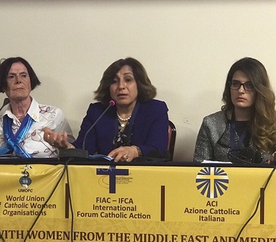 لسيدة باسكال وردا تشارك في مؤتمر الاتحاد العالمي للمنظمات النسوية الكاثوليكية بشان أوضاع النساء في الشرق الأوسط ودول البحر المتوسط