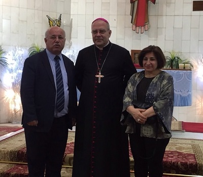 سفير الفاتيكان في العراق نيافة المطران (البيرتو اورتيغا) يقيم قداسا في كنيسة مار يوسف في حي المنصور ببغداد