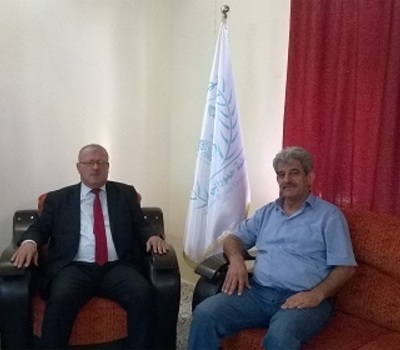 الدكتور دريد حكمت زوما والعميد فارس عبد الاحد يزوران مقر فرع منظمة حمورابي لحقوق الانسان في اربيل