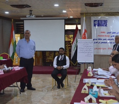 The second training workshop for teaching staff and educators within Nineveh province held by Hammurabi Human Rights Organization enters its third day with exercises, lectures and review of what has been achieved.