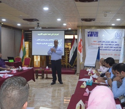 The second training workshop for teaching and educational staff implemented by Hammurabi Human Rights Organization, enter its second day focusing on the basics of training and carrying out practical exercises.