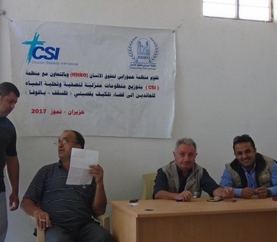 A relief team of Hammurabi Human Rights Organization distributed for the second time a water filters for water’s purification and desalination to the returning families of Telesqaf and Baqofa