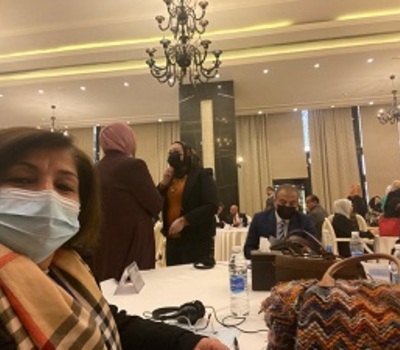 السيدة باسكال وردا تشارك في وقائع المؤتمر الانتخابي لاطلاق تقرير العنف وخطاب الكراهية ضد النساء خلال الحملات الانتخابية للبرلمان العراقي 2021