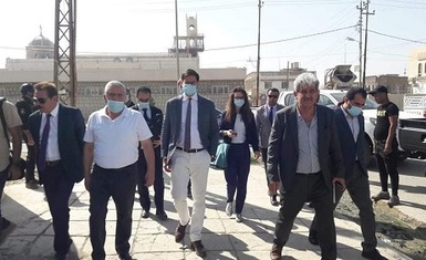 In coordination and cooperation with Hammurabi Human Rights Organization, a French delegation headed by the charge d'affaires visits the District of Hamdaniya