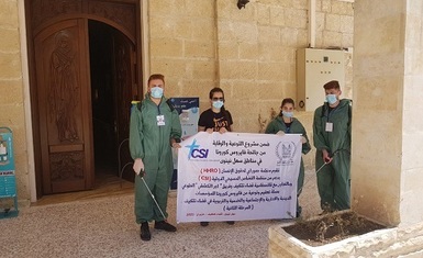 منظمة حمورابي لحقوق الانسان  تواصل تنفيذ مشروعها الخدمي في تعفير المزيد من بلدات ومدن سهل نينوى للوقاية من كوفيد 19