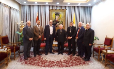 وفد مشترك من شبكة تحالف الاقليات العراقية ومعهد الولايات المتحدة للسلام يزور غبطة الكاردينال لويس ساكو