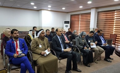 لؤي كمال اوراها عضو منظمة حمورابي لحقوق الانسان يشارك في اجتماع تنسيقي بين مجلس محافظة نينوى ومنظمة ميرسي كورالدولية