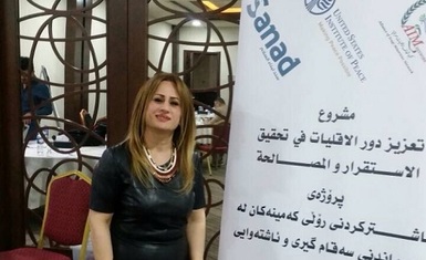الناشطة الحقوقية نادية يونس بطي عضو مجلس ادارة منظمة حمورابي لحقوق الانسان تنضم الى ورشة عمل تدريبية عن المناصرة الحقوقية أقامتها شبكة تحالف الاقليات العراقية