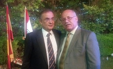 السيدة باسكال وردا والسيد وليم وردا يلبيان دعوة سعادة سفير اسبانيا لحضور حفل بمقر السفارة في بغداد