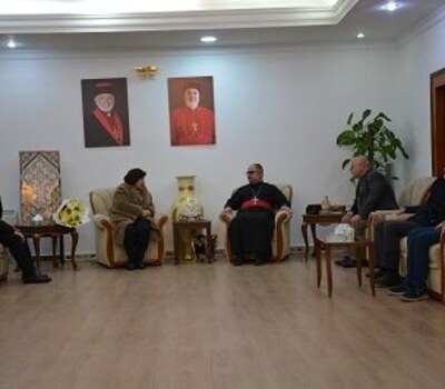 A delegation from the Hammurabi Human Rights Organization visits the Assyrian Church of the East - Virgin Mary in Dohuk.