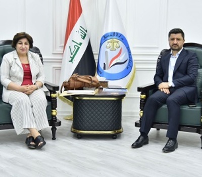 His Excellency the Minister of Justice receives a delegation from the Hammurabi Human Rights Organization to deliberate on a number of human rights issues