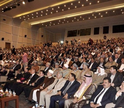 السيد اكد يوحنا اسحق عضو مجلس إدارة منظمة حمورابي لحقوق الإنسان يشارك في مؤتمر التعايش السلمي وإرساء السلام في محافظة نينوى بعد تحريرها