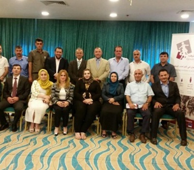 السيدة نادية يونس بطي عضو الهيئة العامة لمنظمة حمورابي تشارك في ورشة تدريبية لحماية المدنيين خلال النزاعات المسلحة