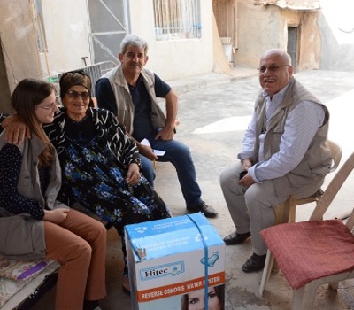 Hammurabi Human Rights Organization with the support of Christian Solidarity International CSI, distributes household water filtration and desalination systems to (62) family in the town of Karamlis in Nineveh Province.
