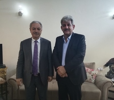 السيد لويس مرقوس ايوب يتداول مع الدكتور مصطفى الهيتي رئيس صندوق اعمار المناطق المتضررة بشأن الخدمات في قضاء الحمدانية