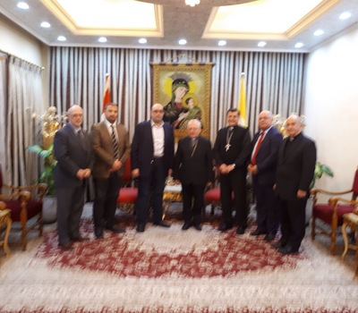 وفد مشترك من شبكة تحالف الاقليات العراقية ومعهد الولايات المتحدة للسلام يزور غبطة الكاردينال لويس ساكو