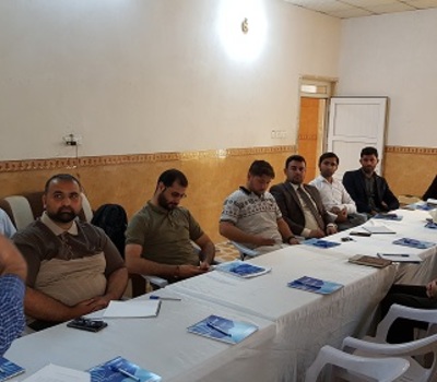 عضو الهيئة العامة لمنظمة حمورابي لحقوق الانسان المهندس لؤي كمال اوراها يشارك في ندوة عن الخدمات والتعايش السلمي