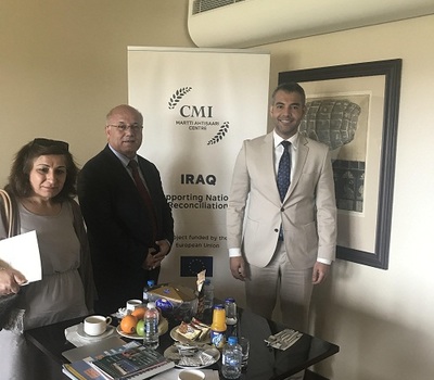 منظمة حمورابي لحقوق الانسان تعقد اجتماعا تداوليا مع منظمة ( مبادرة ادارة الازمات ) CMI الفلندية