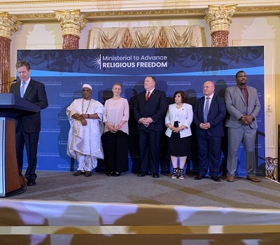 Ms. Pascal Warda and Mr. William Warda of Iraq receive the International Religious Freedom Award in Washington