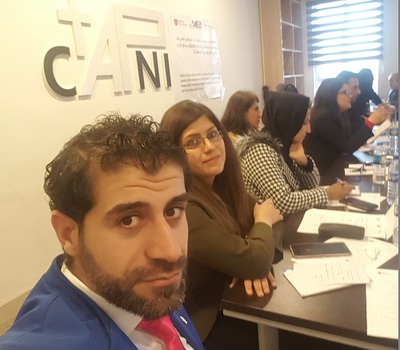 المهندس لؤي كمال اوراها عضو الهيئة العامة لمنظمة حمورابي لحقوق الانسان يشارك في ورشة عمل تحت شعار